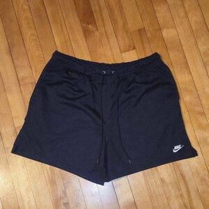 Nike Black Athletic Shorts with White Swoosh